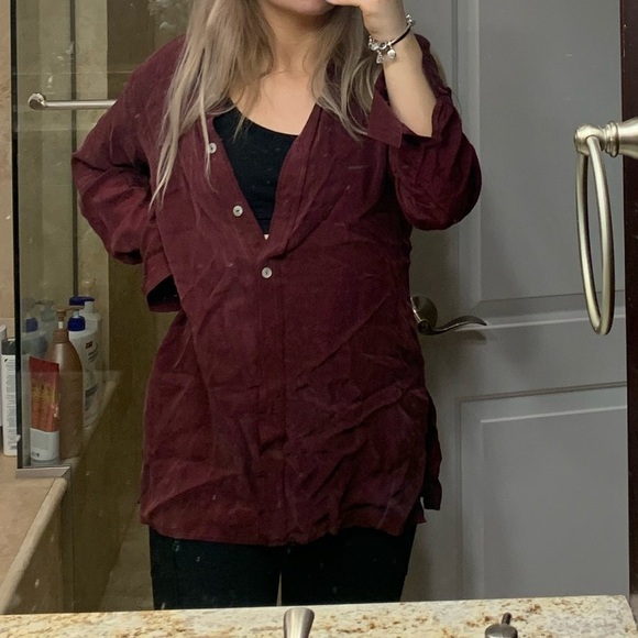 Maroon Button Down Shirt - Picture 3 of 7